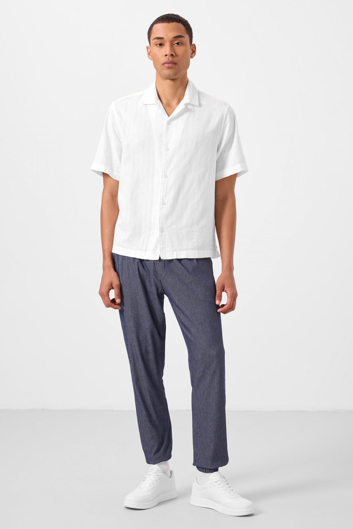 Image of Kot Lacivert Standart Fit Dokuma Hafif Esnek Chino Erkek Pantolon - 82176