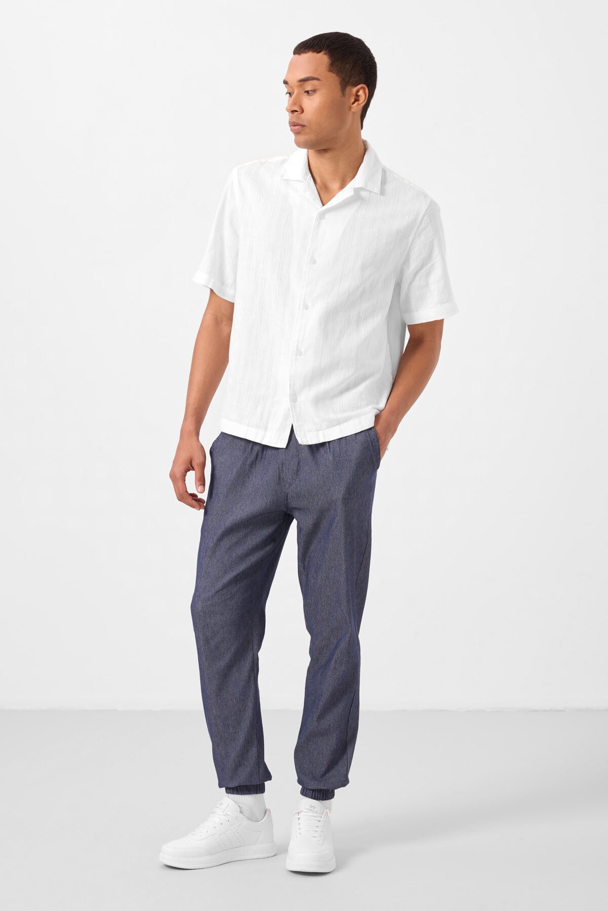 Image of Kot Lacivert Standart Fit Dokuma Hafif Esnek Chino Erkek Pantolon - 82176
