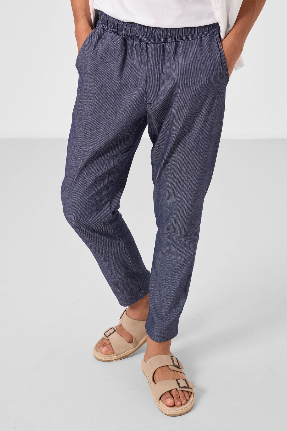 Image of Kot Lacivert Standart Fit Dokuma Hafif Esnek Chino Erkek Pantolon - 82177