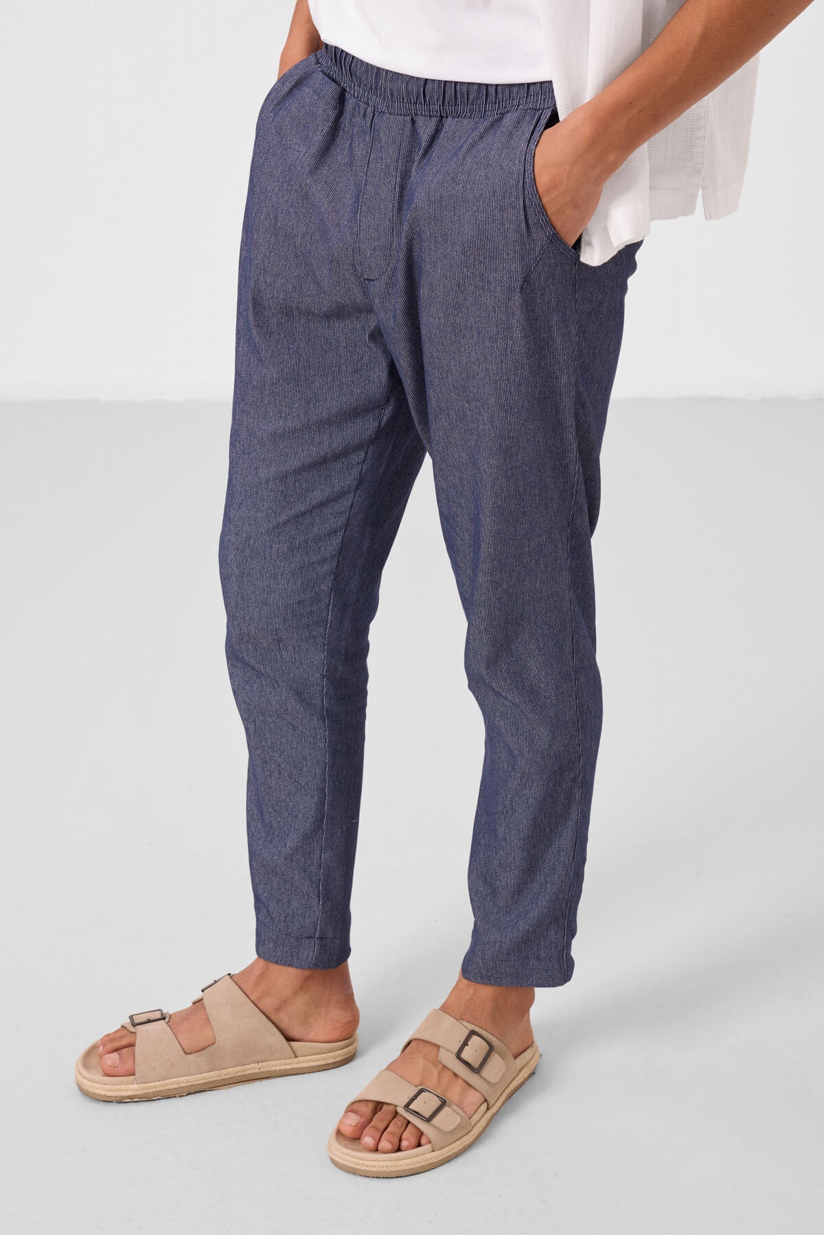Image of Kot Lacivert Standart Fit Dokuma Hafif Esnek Chino Erkek Pantolon - 82177