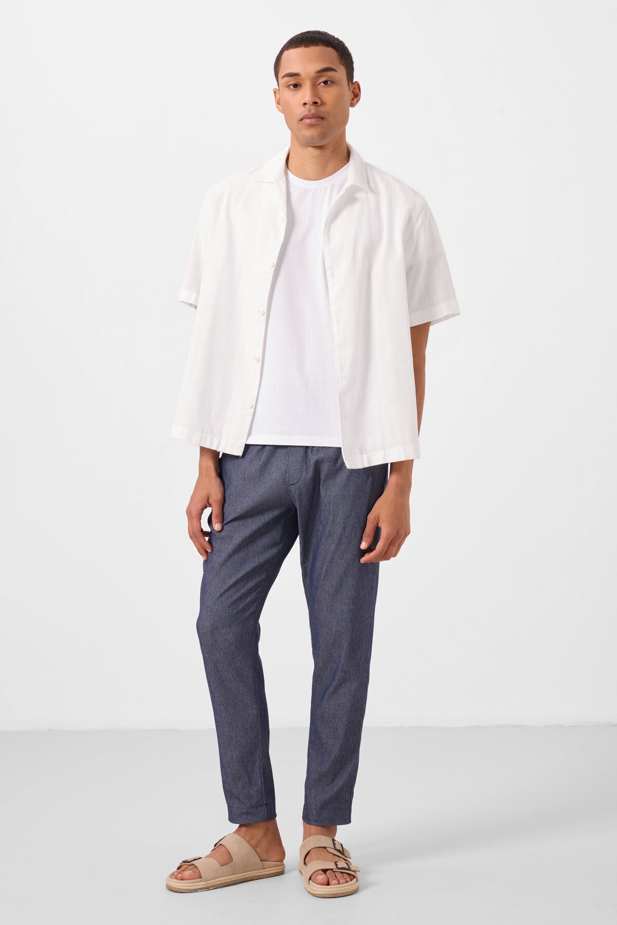 Image of Pantaloni chino ușori, elastici, bleumarin, pentru bărbați - 82177