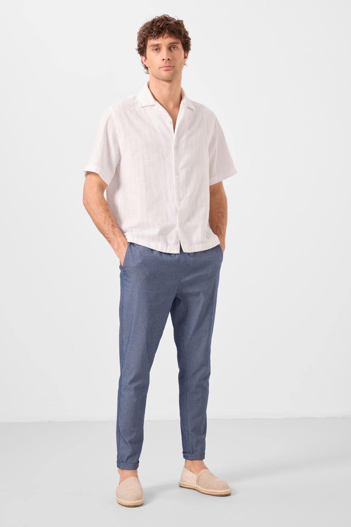 Image of Pantaloni chino ușori, elastici, bleumarin, pentru bărbați - 82178