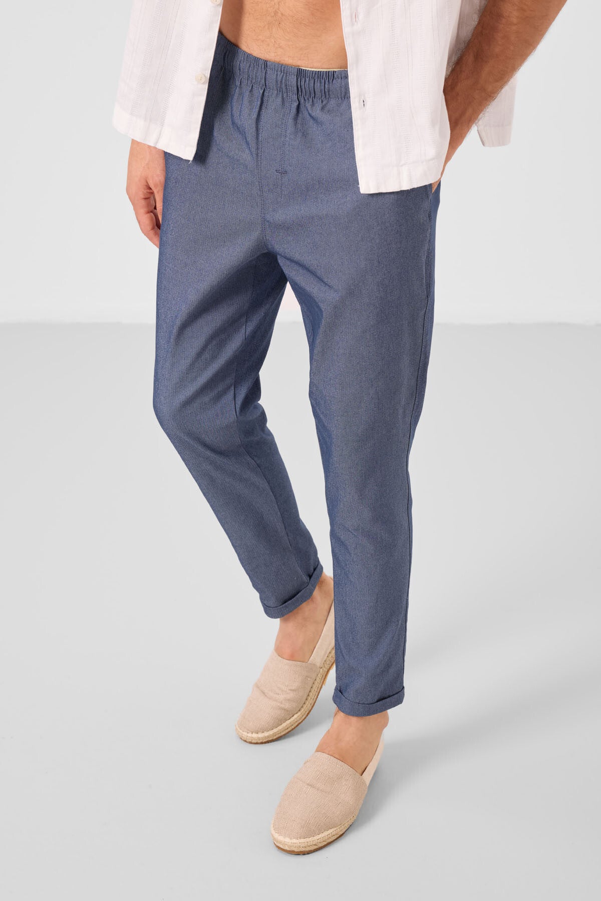 Image of Pantaloni chino ușori, elastici, bleumarin, pentru bărbați - 82178
