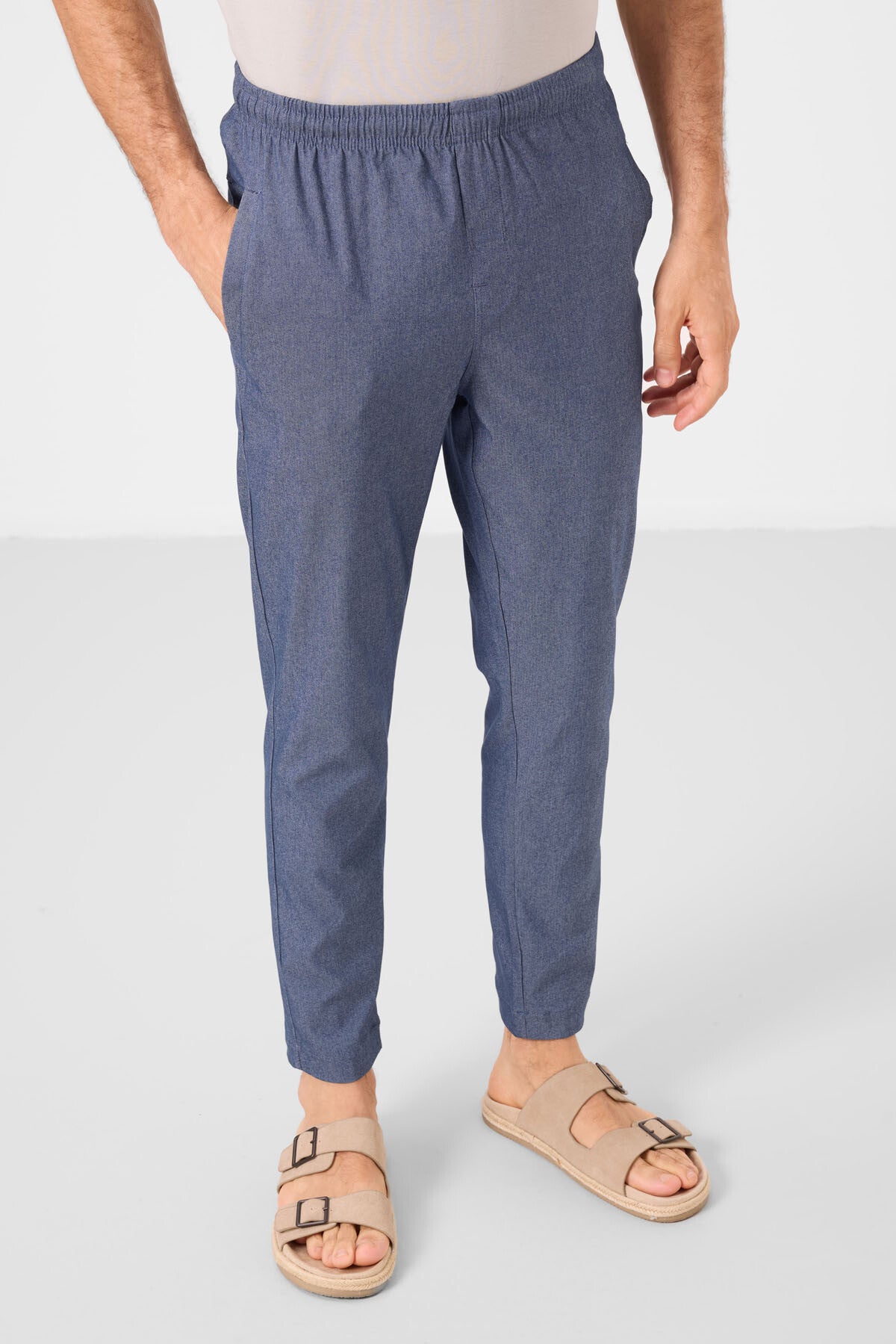 Image of Kot Lacivert Standart Fit Dokuma Hafif Esnek Chino Erkek Pantolon - 82179