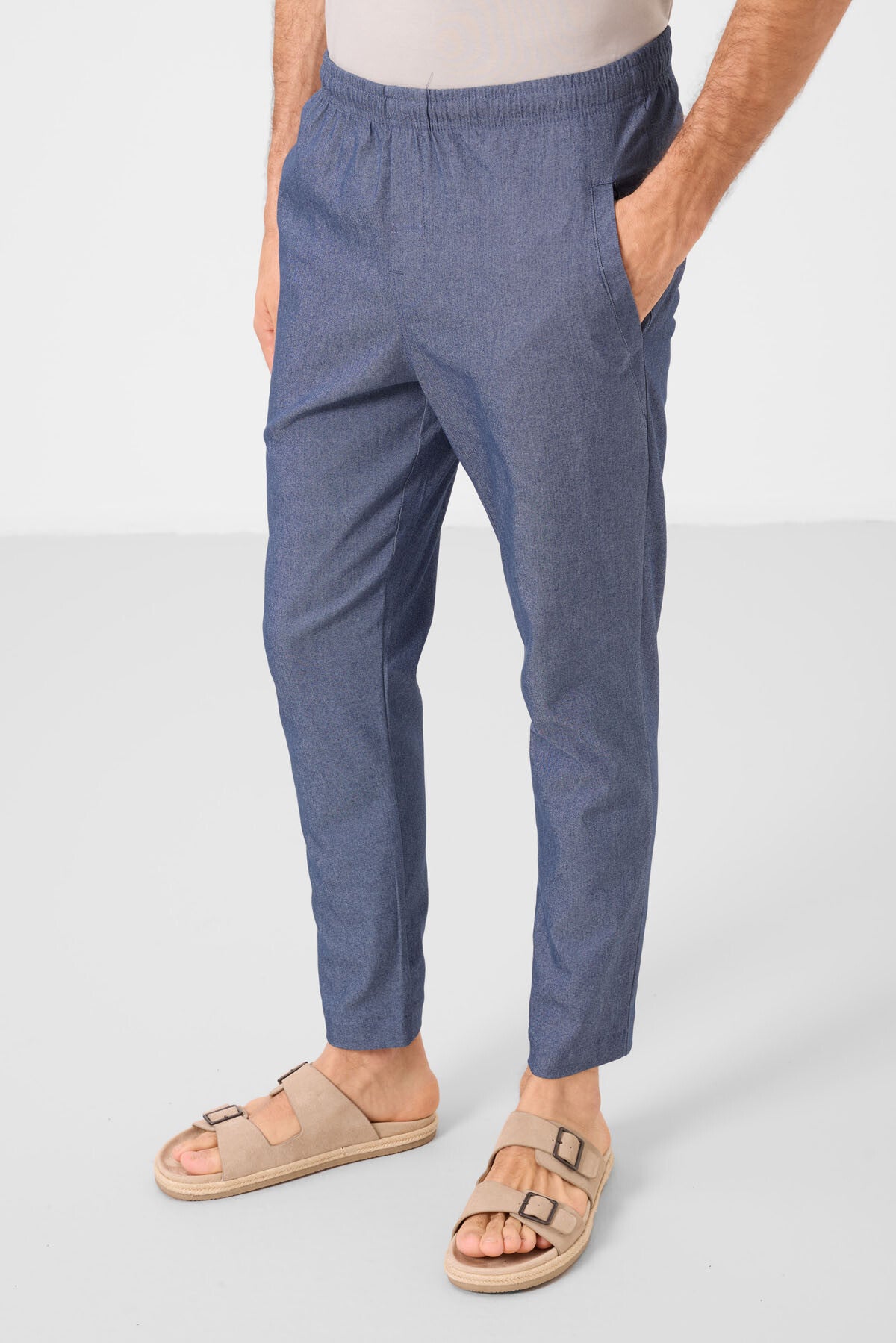 Image of Kot Lacivert Standart Fit Dokuma Hafif Esnek Chino Erkek Pantolon - 82179