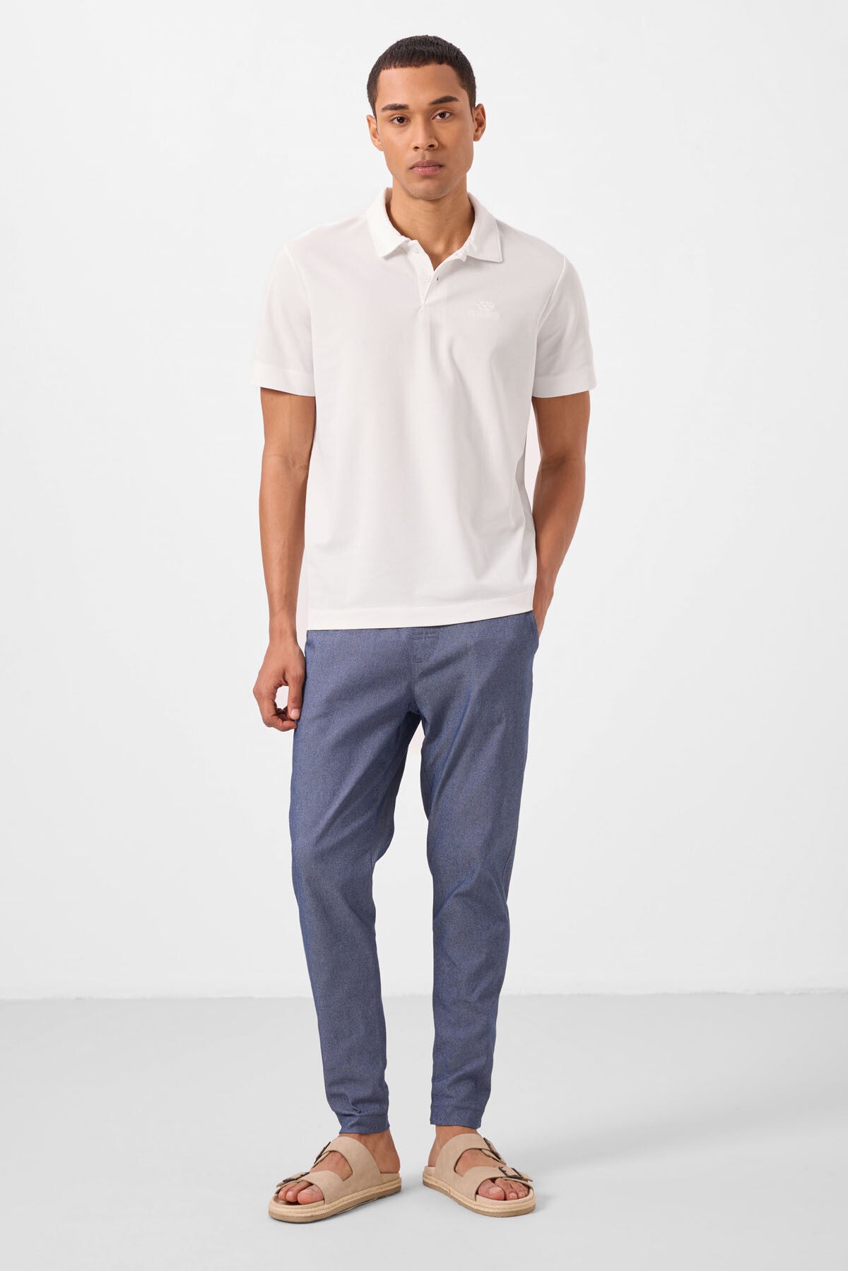 Image of Pantaloni chino ușori, elastici, bleumarin, pentru bărbați - 82180