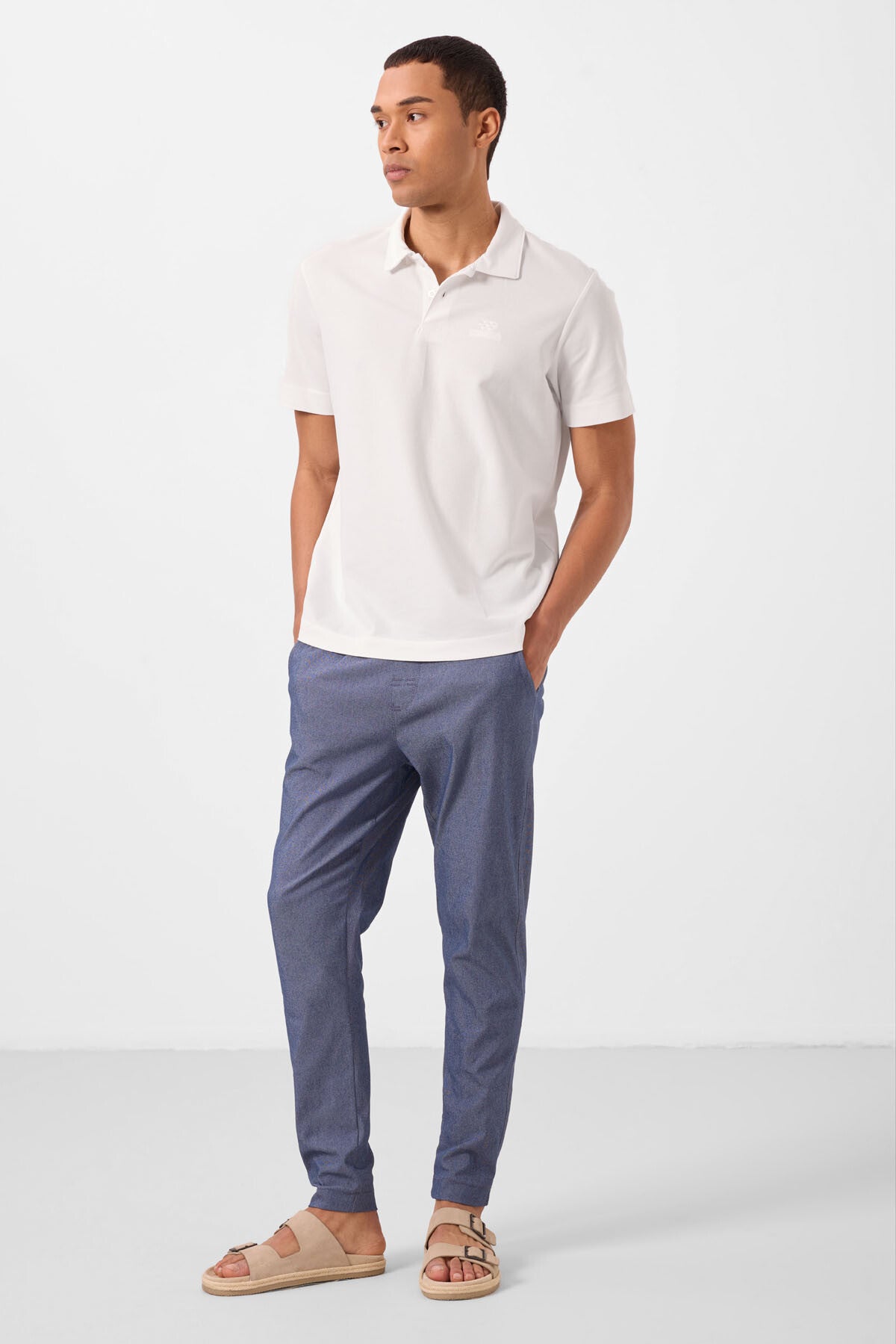 Image of Pantaloni chino ușori, elastici, bleumarin, pentru bărbați - 82180