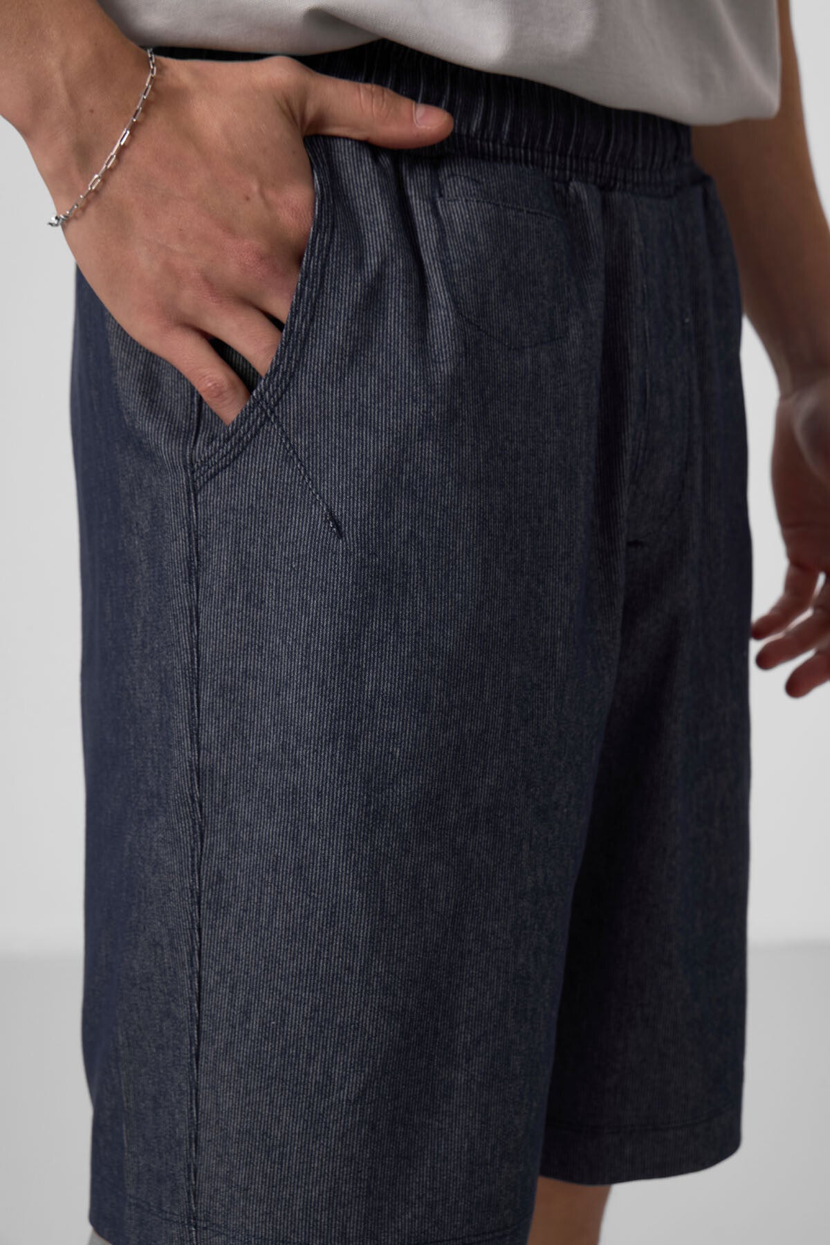 Image of Kot Lacivert Standart Fit Dokuma Hafif Esnek Chino Erkek Şort - 81290