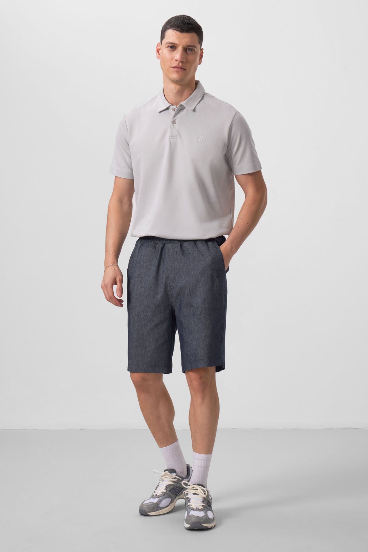 Image of Kot Lacivert Standart Fit Dokuma Hafif Esnek Chino Erkek Şort - 81290