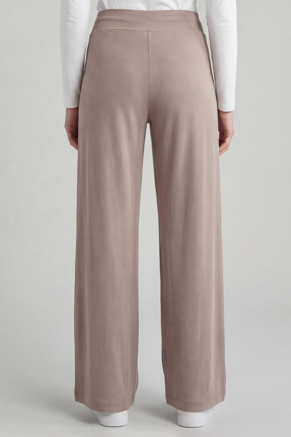 Image of Koyu Bej Comfort Fit Geniş Paça Korsajlı Palazzo Kadın Pantolon - 94681