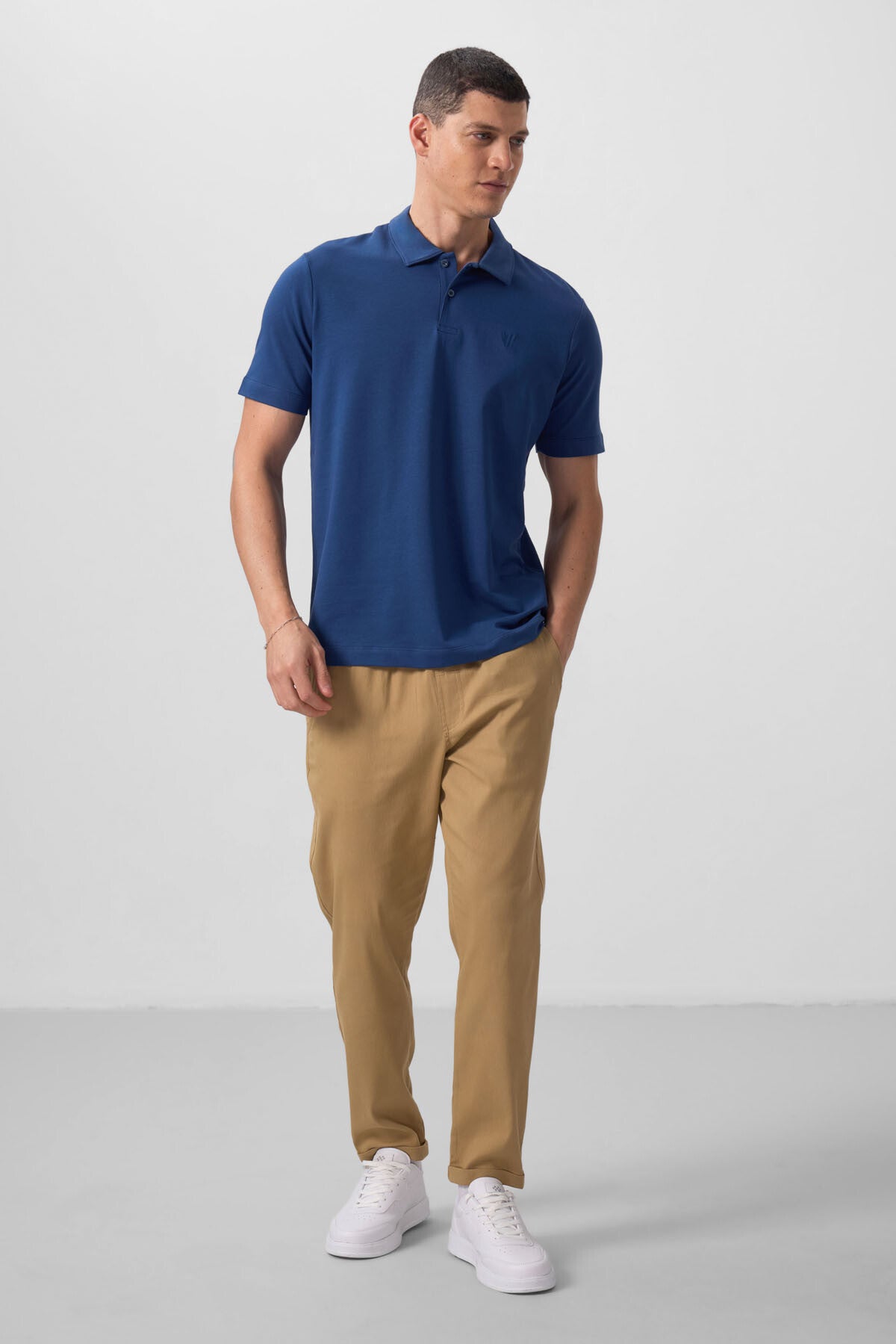 Image of Koyu Bej Standart Fit Dokuma Hafif Esnek Chino Erkek Pantolon - 82175