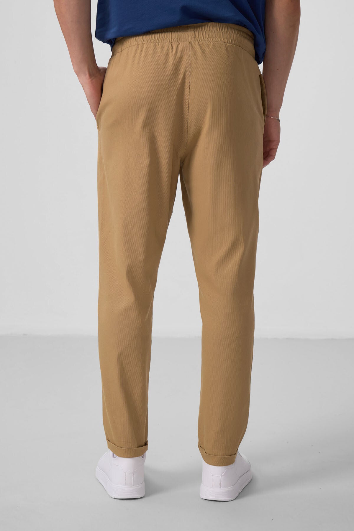 Image of Koyu Bej Standart Fit Dokuma Hafif Esnek Chino Erkek Pantolon - 82175