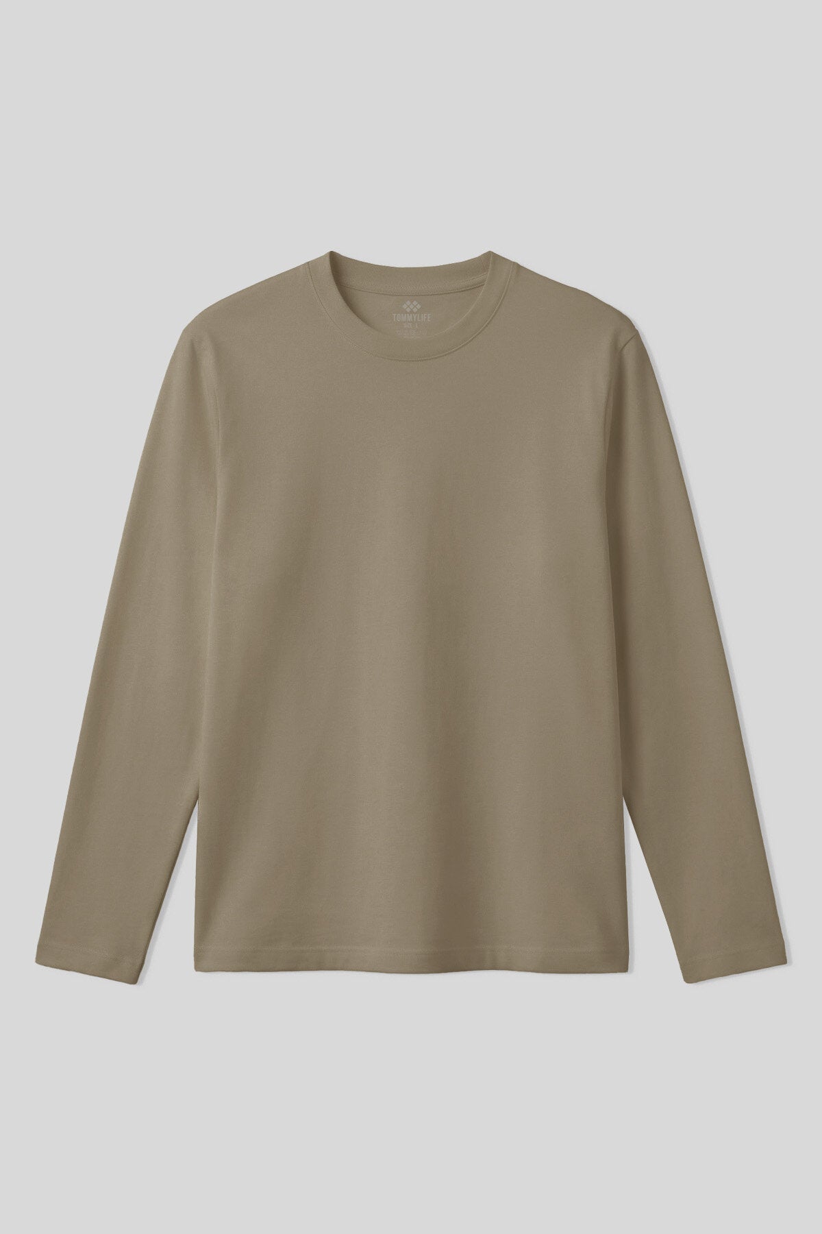 Image of Koyu Bej Standart Fit Basic O Yaka Uzun Kollu İnce Erkek T-Shirt - 87997