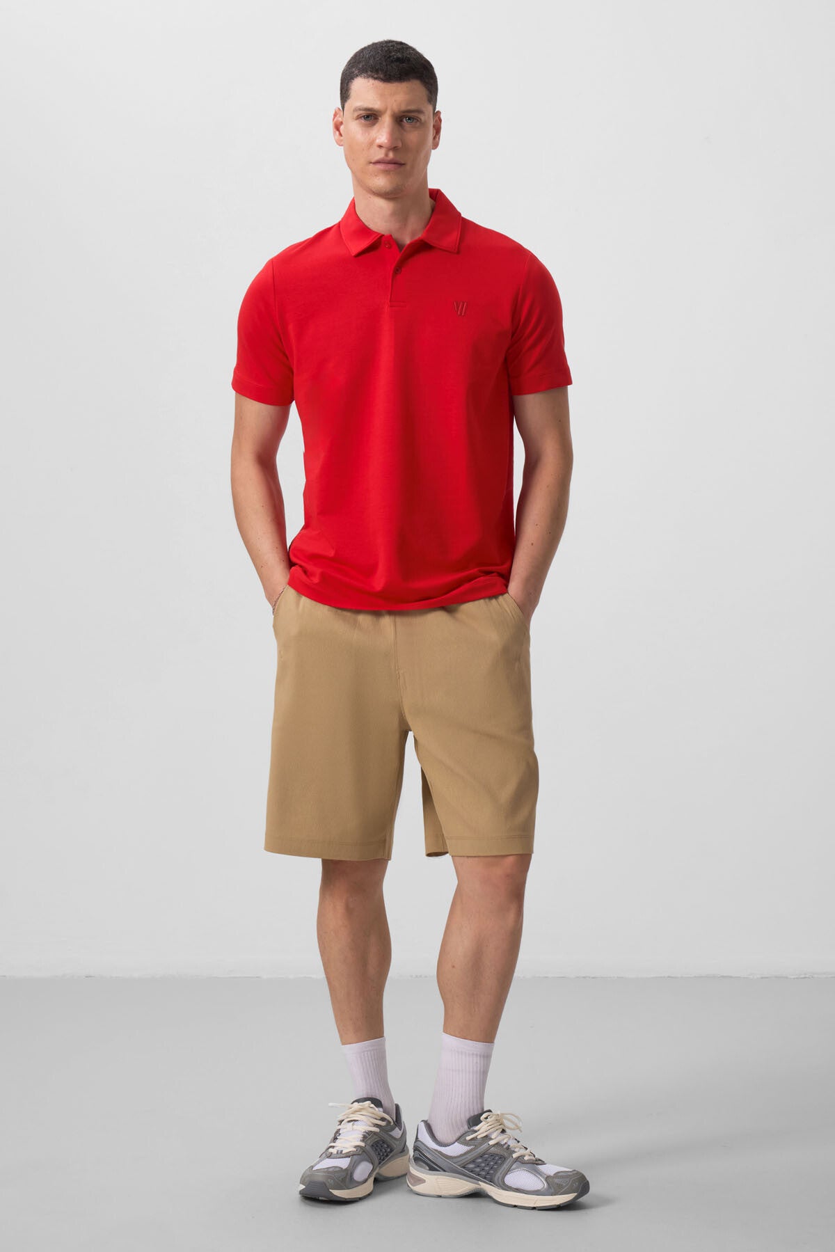 Image of Koyu Bej Standart Fit Dokuma Hafif Esnek Chino Erkek Şort - 81290