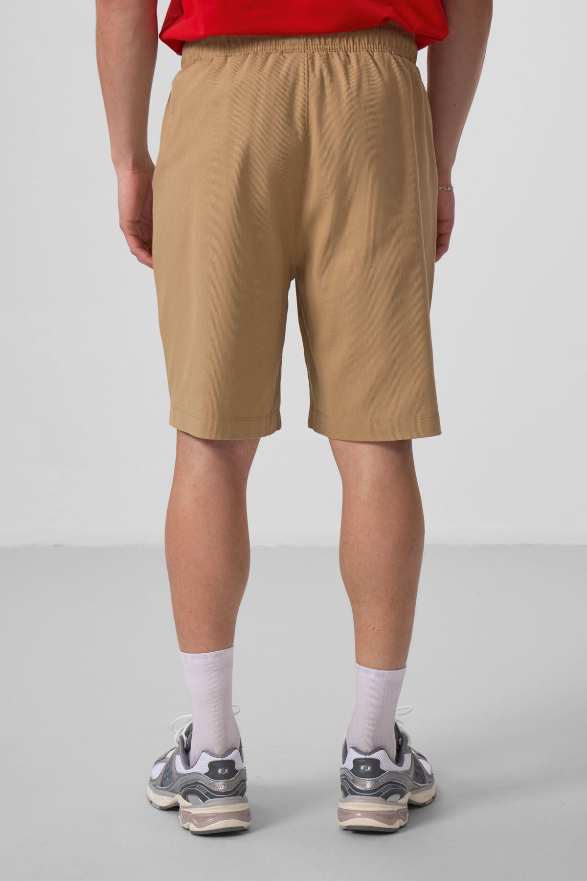 Image of Koyu Bej Standart Fit Dokuma Hafif Esnek Chino Erkek Şort - 81290