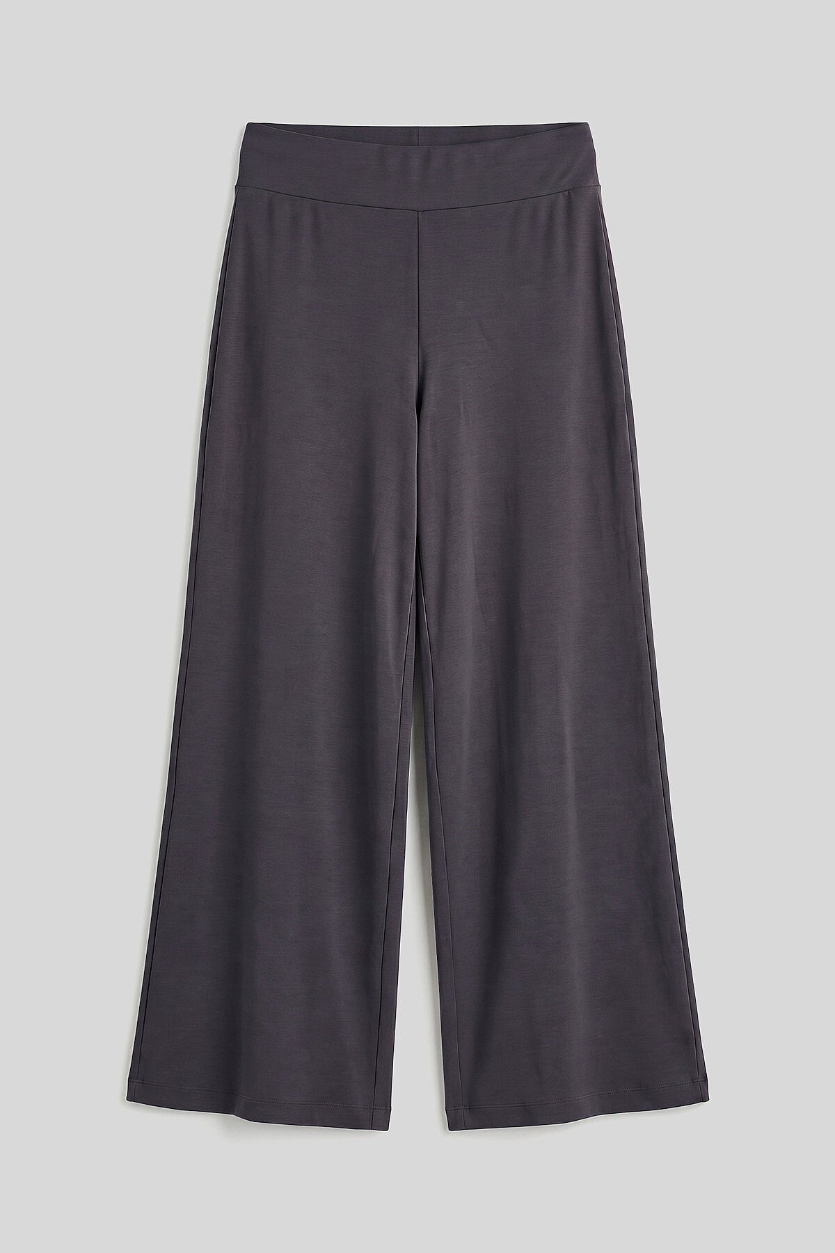 Image of Koyu Gri Comfort Fit Geniş Paça Korsajlı Palazzo Kadın Pantolon - 94681