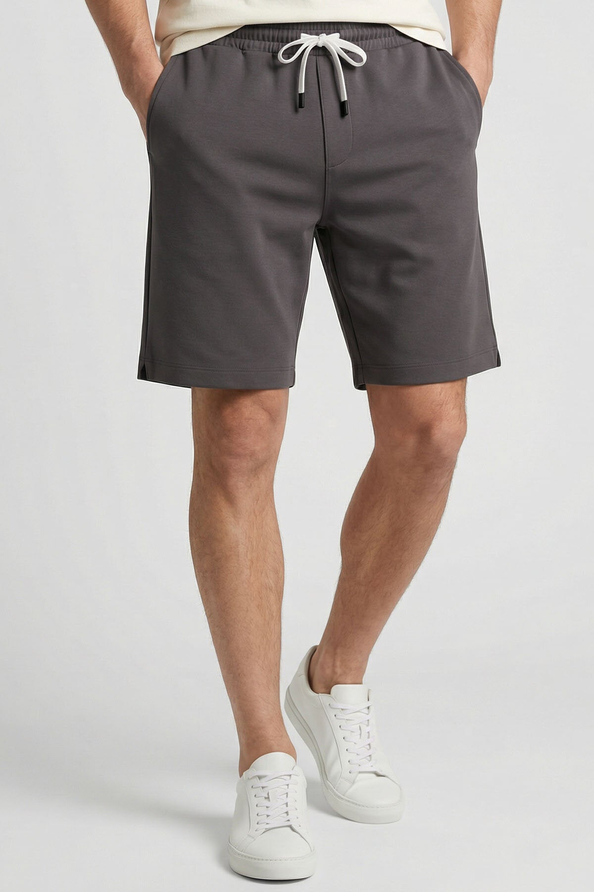 Image of Koyu Gri Standart Fit Basic Arka Cepli Erkek Şort - 81314
