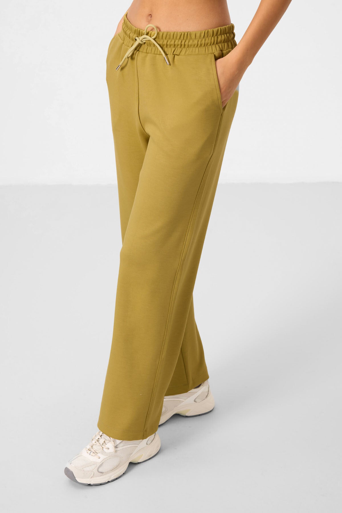 Image of Koyu Hardal Yumuşak Dokulu Kapüşonlu Oversize Kadın Eşofman Tunik Takım - 95348