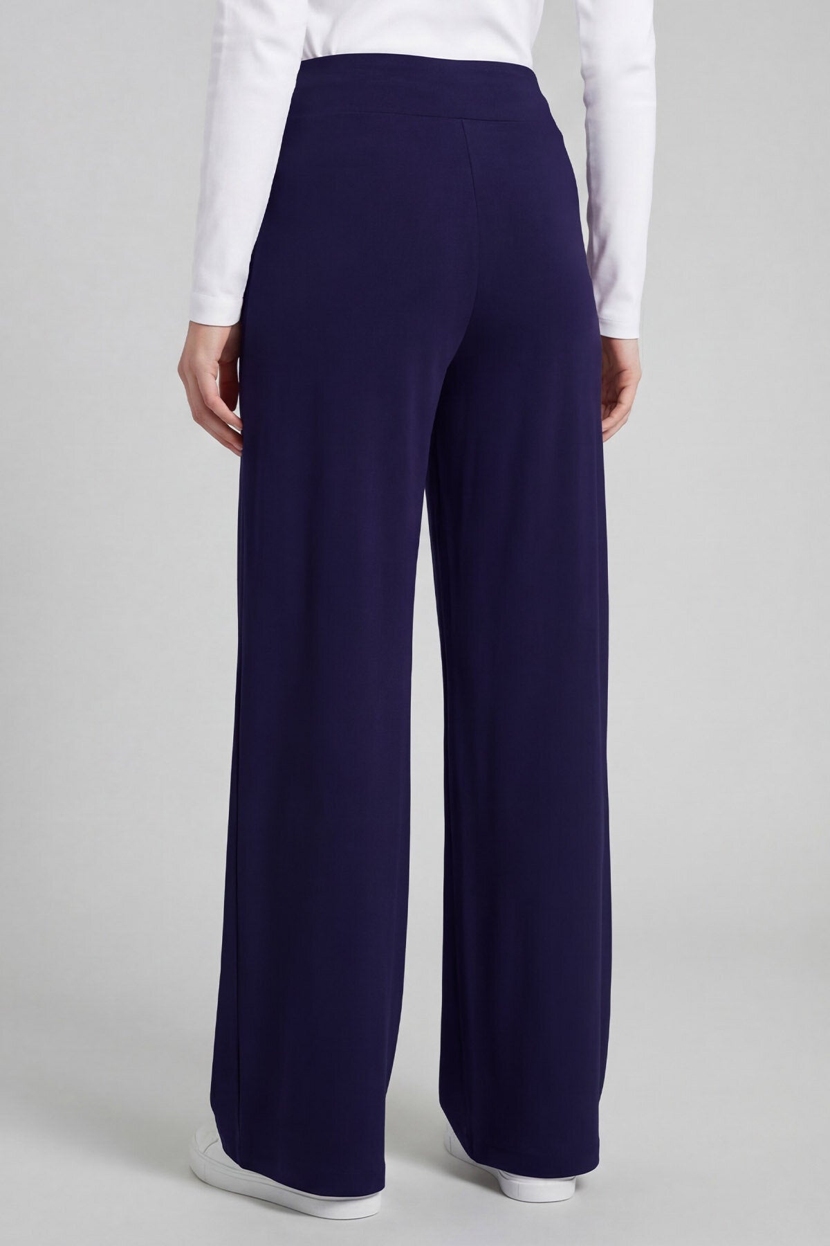 Image of Pantaloni Palazzo cu croială confortabilă violet închis, cu corset larg, pentru femei - 94681