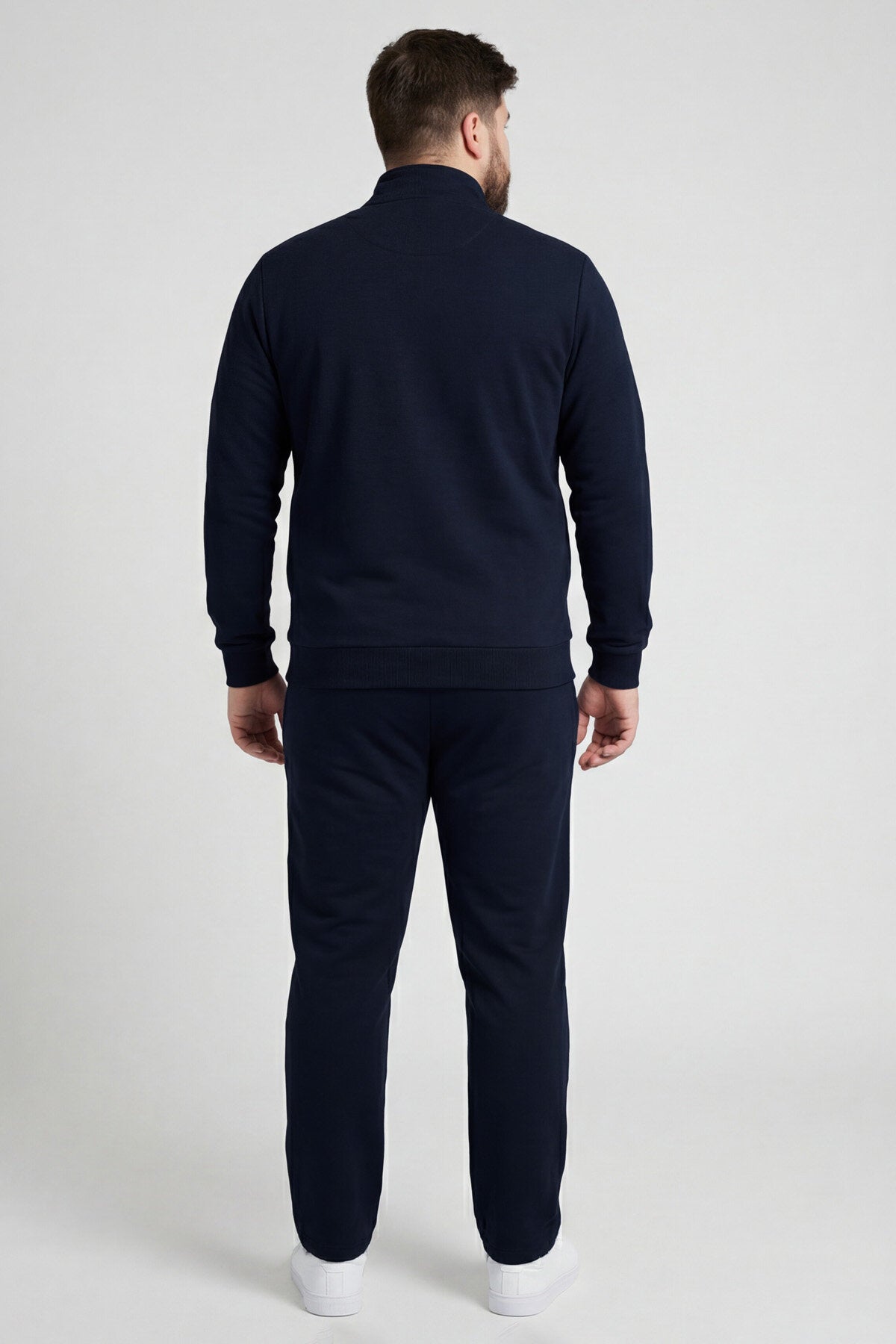 Image of Set trening bărbătesc bleumarin cu guler înalt, mărime mare - 85176