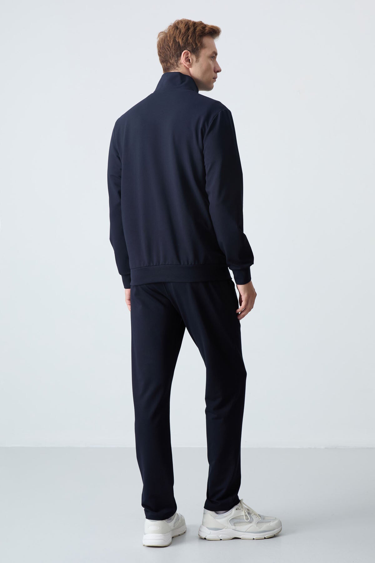 Image of Lacivert Pamuklu Kalın Yumuşak Dokulu Comfort Fit Basic Erkek Eşofman Takım - 85260