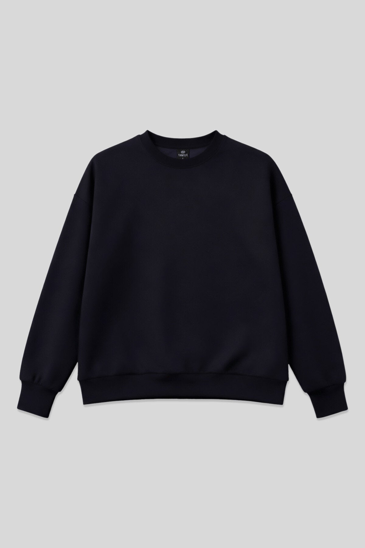 Image of Lacivert Basic O Yaka Oversize Kadın Sweatshirt - 97053