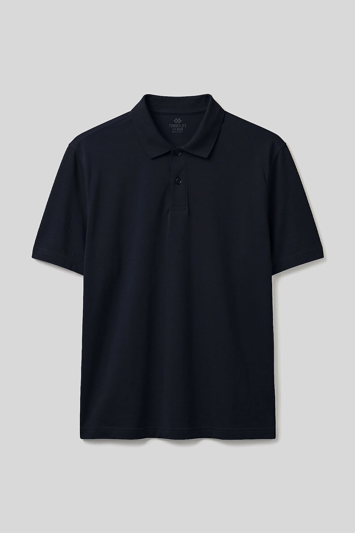 Image of Lacivert Polo Yaka Büyük Beden Battal Erkek T-Shirt - 88511