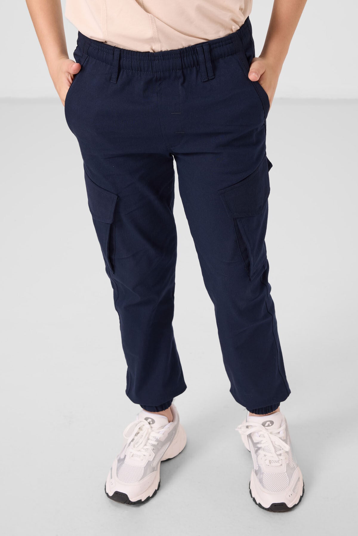 Image of Lacivert Standart Fit Dokuma Hafif Esnek Chino Erkek Çocuk Pantolon - 11271
