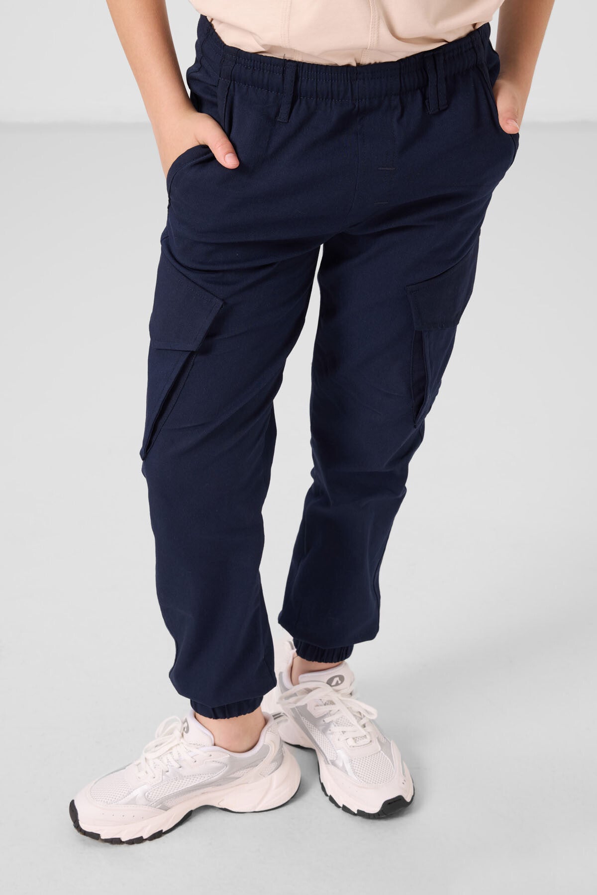 Image of Lacivert Standart Fit Dokuma Hafif Esnek Chino Erkek Çocuk Pantolon - 11271