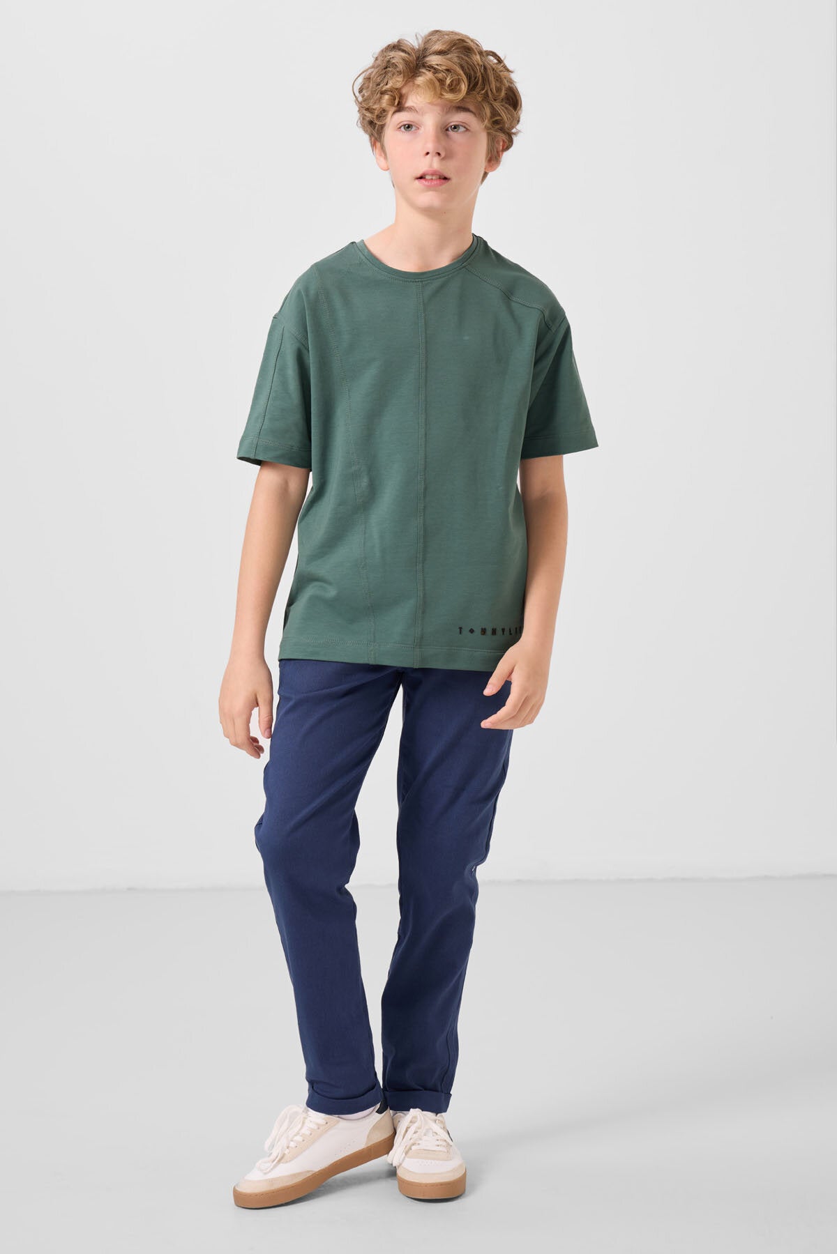 Image of Pantaloni chino ușori, elastici, țesături, bleumarin, pentru băieți - 11272