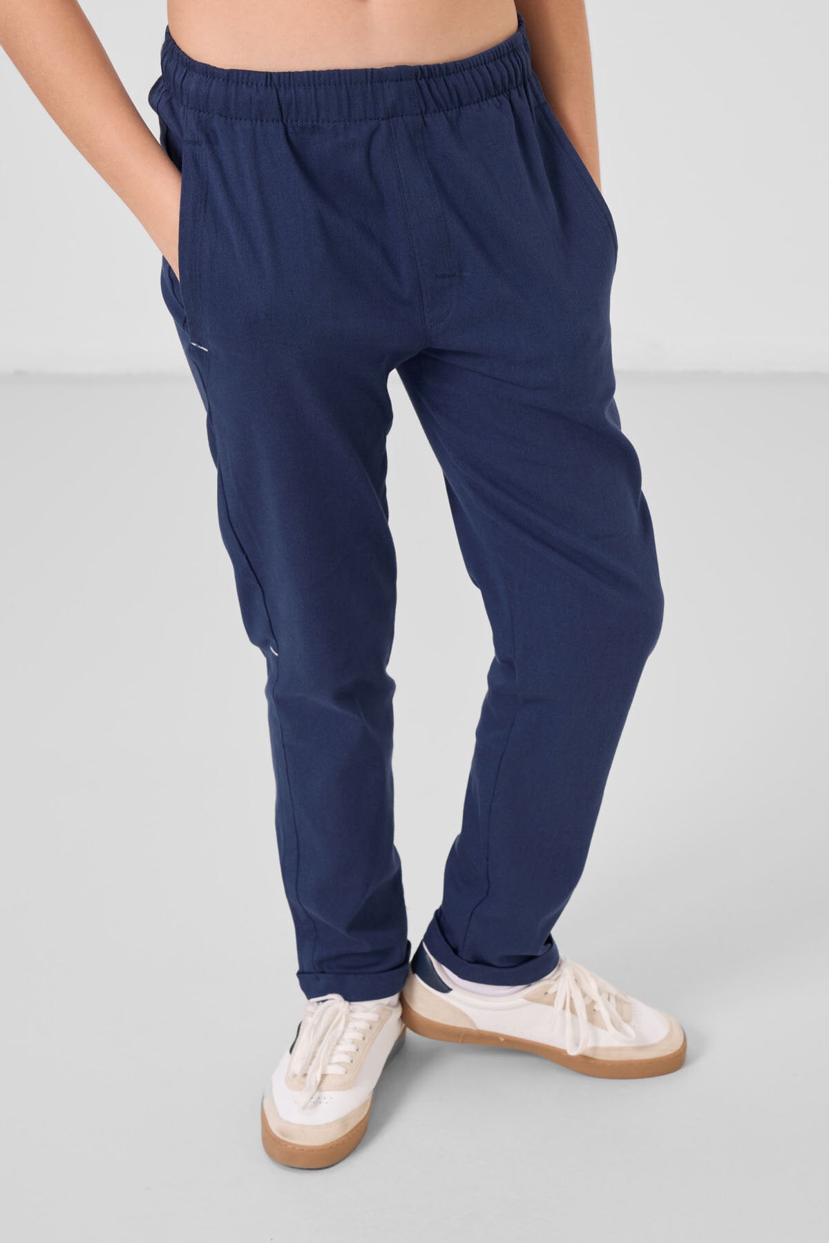 Image of Pantaloni chino ușori, elastici, țesături, bleumarin, pentru băieți - 11272