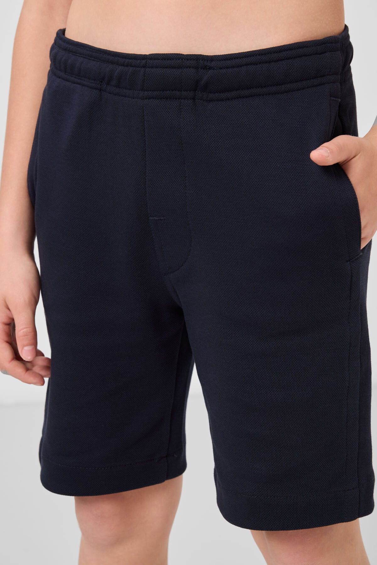 Image of Lacivert Pamuklu Yumuşak Dokulu Standart Fit Basic Erkek Çocuk Şort - 11293