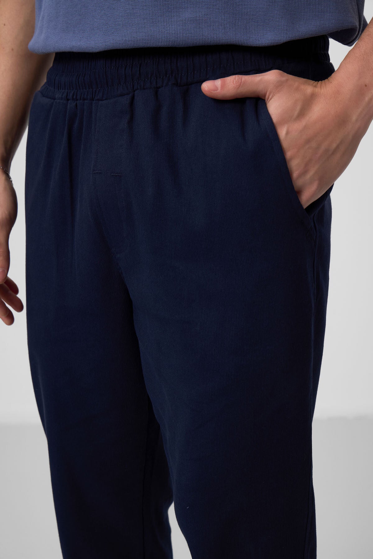 Image of Pantaloni chino ușori, elastici, bleumarin, pentru bărbați - 82175