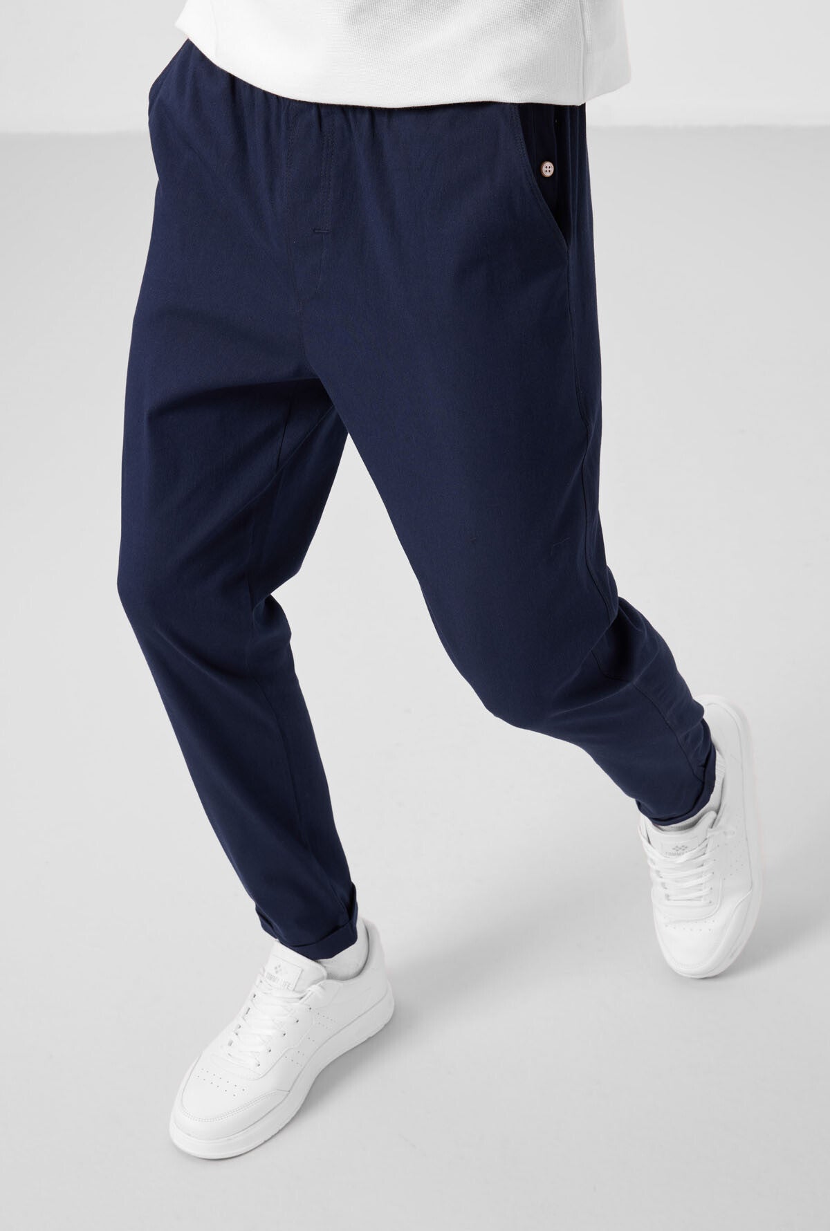 Image of Lacivert Standart Fit Dokuma Hafif Esnek Chino Erkek Pantolon - 82178