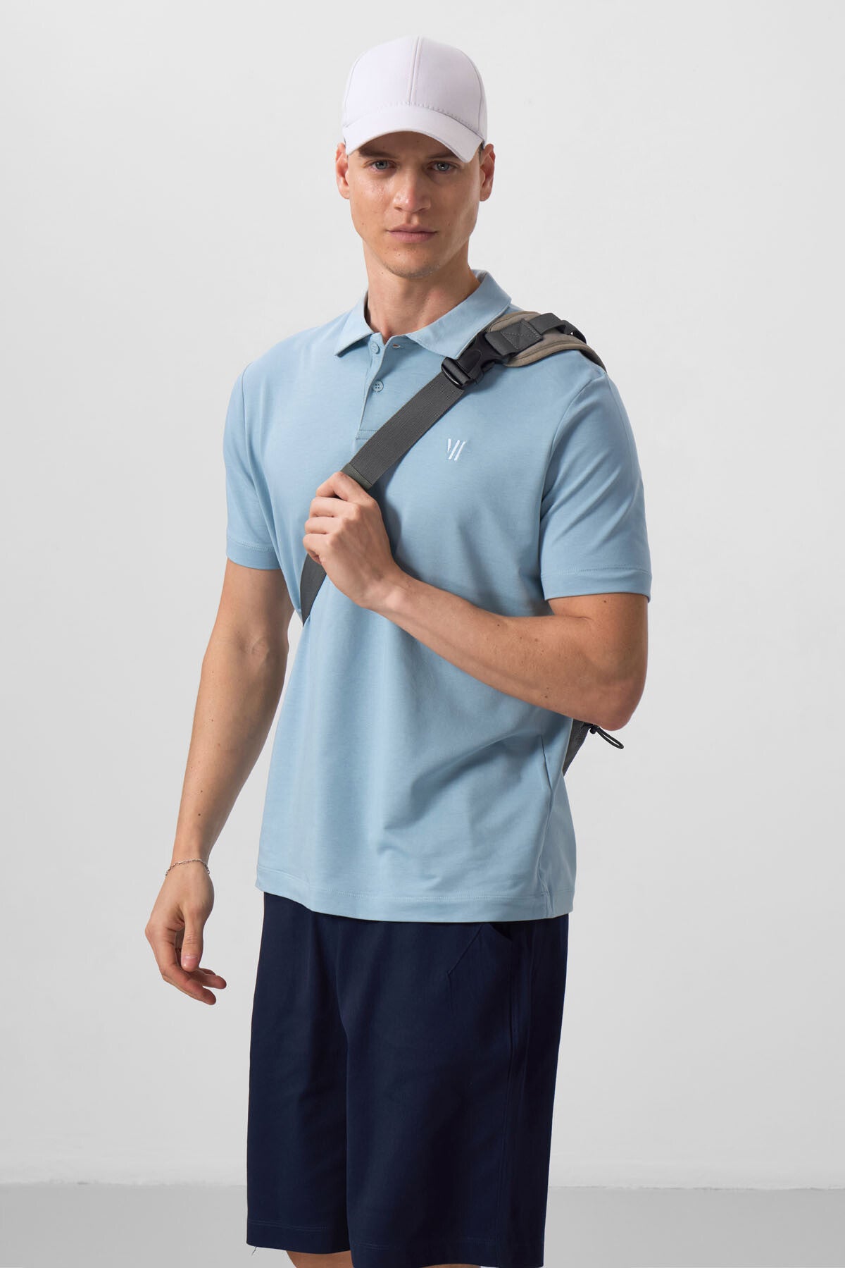 Image of Lacivert Standart Fit Dokuma Hafif Esnek Chino Erkek Şort - 81290