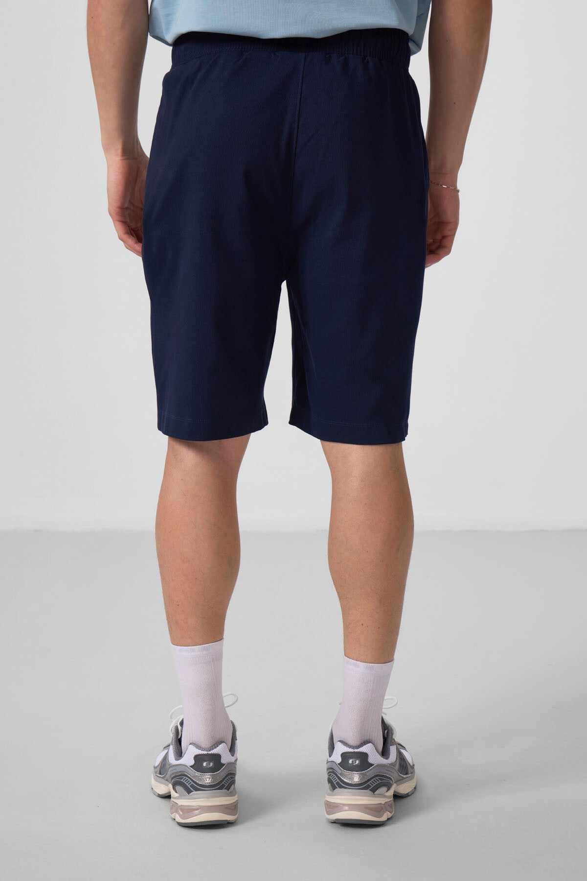 Image of Lacivert Standart Fit Dokuma Hafif Esnek Chino Erkek Şort - 81290