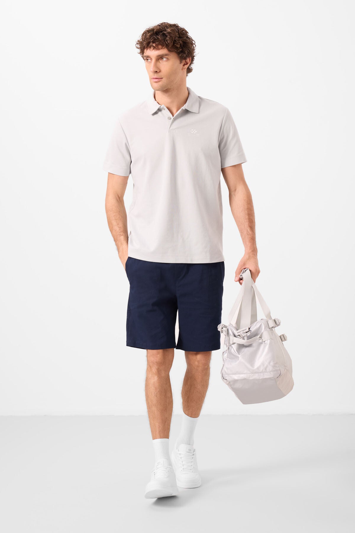 Image of Lacivert Standart Fit Dokuma Hafif Esnek Chino Erkek Şort - 81292