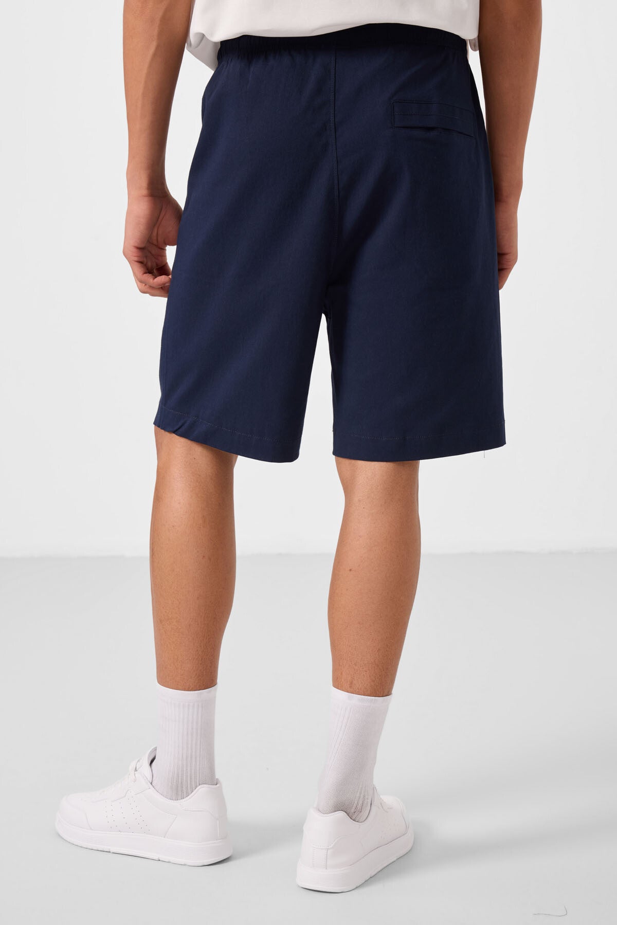 Image of Lacivert Standart Fit Dokuma Hafif Esnek Chino Erkek Şort - 81293