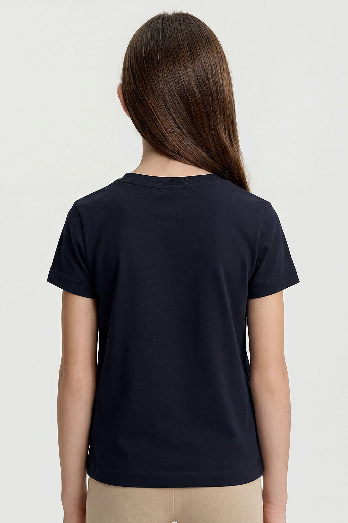 Image of Lacivert O Yaka Standart Fit Basic Unisex Çocuk T-Shirt - 11328