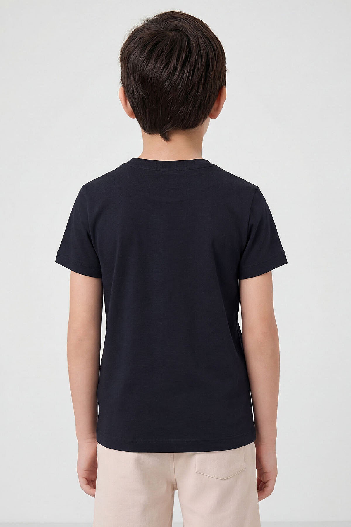 Image of Lacivert O Yaka Standart Fit Basic Unisex Çocuk T-Shirt - 11328