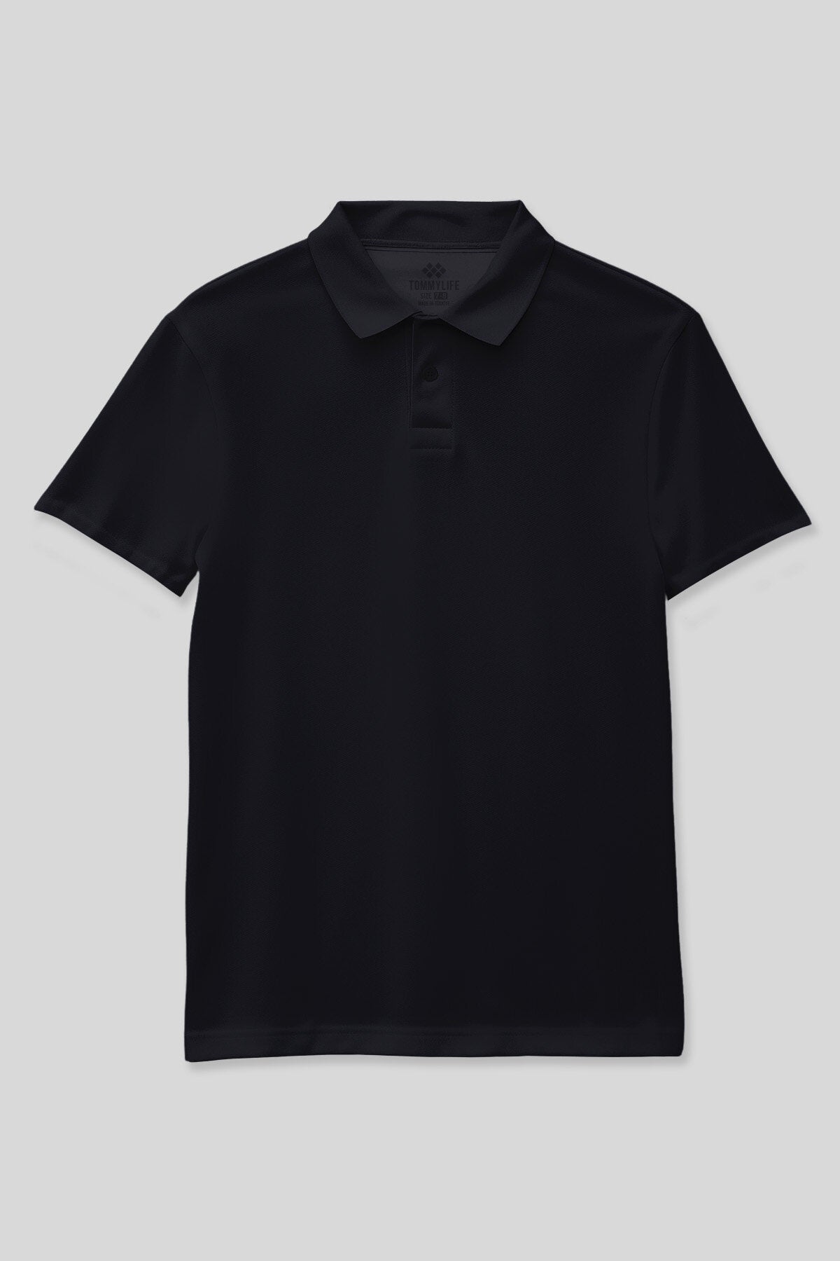 Image of Lacivert Polo Yaka Standart Fit Basic Unisex Çocuk T-Shirt - 11330