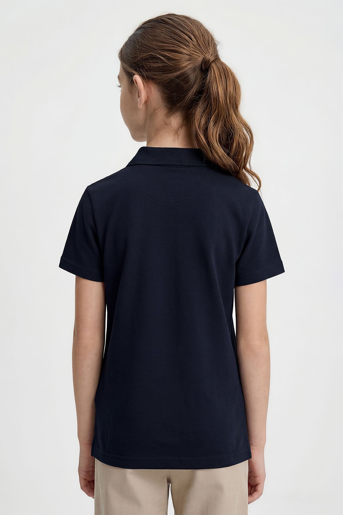 Image of Lacivert Polo Yaka Standart Fit Basic Unisex Çocuk T-Shirt - 11330