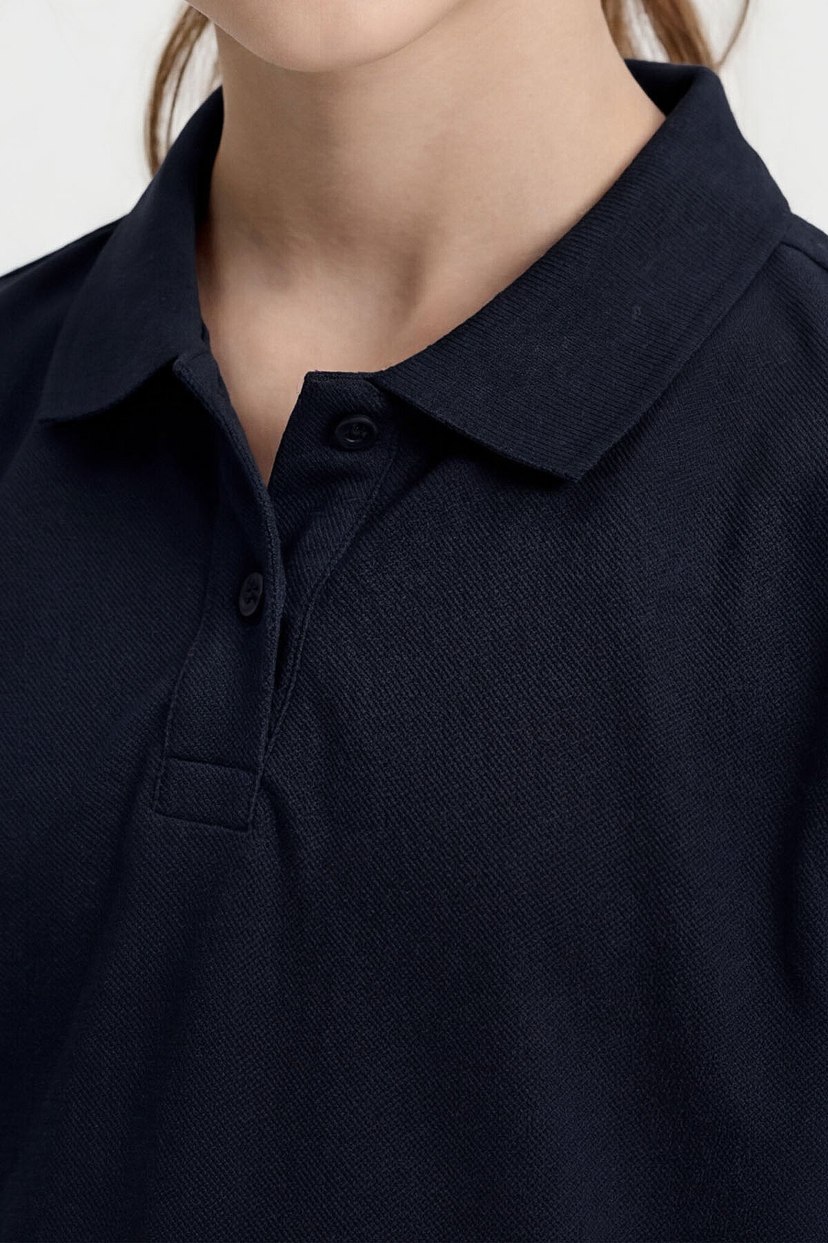 Image of Lacivert Polo Yaka Standart Fit Basic Unisex Çocuk T-Shirt - 11330