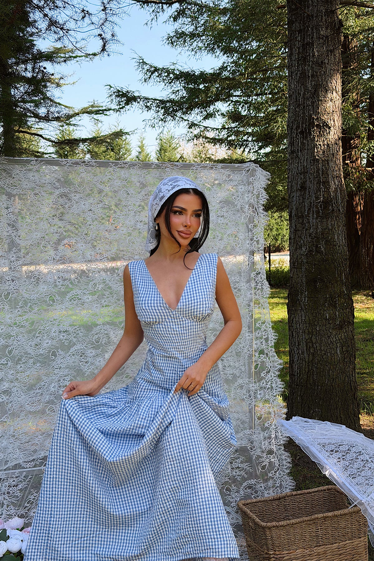 Image of Mavi Plaid Elbise ATE-4932