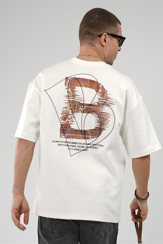 Image of Men's Oversize T-Shirt with Embroidered Details