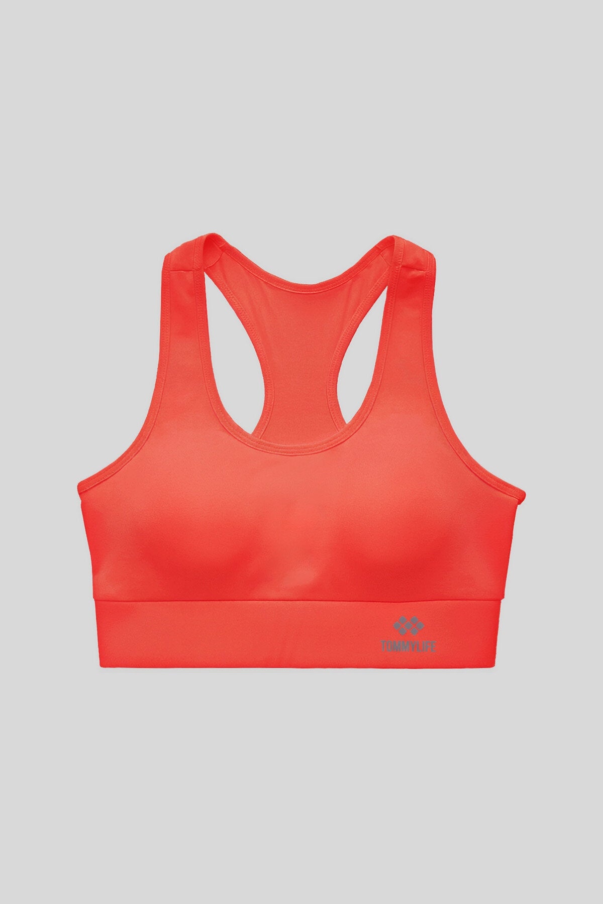 Image of Neon Pembe Sırt Detaylı Dar Kalıp U Yaka Kadın Spor Büstiyer - 97120