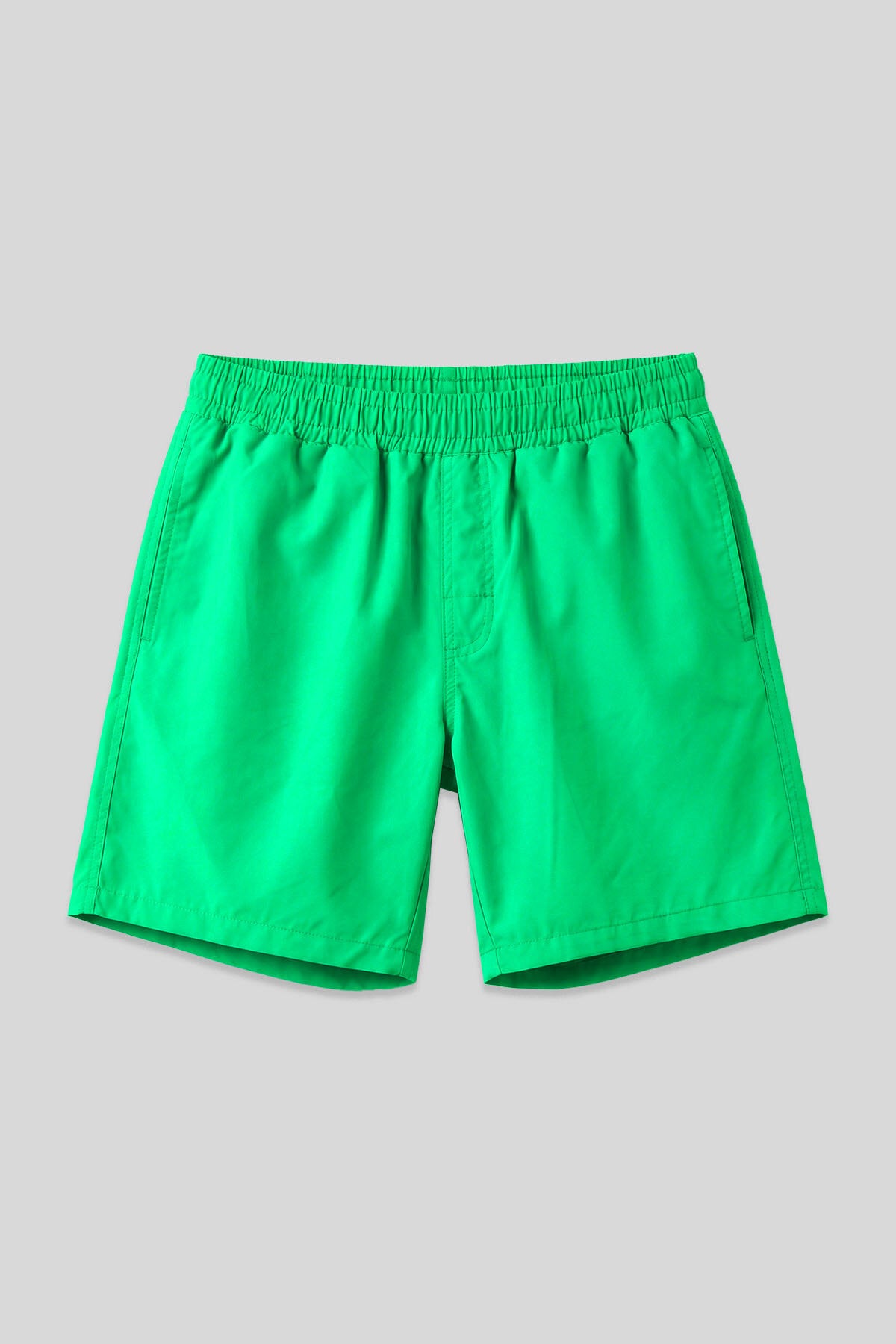 Image of Neon Green Quick-Drying Standard Fit Men's Swim Shorts - 81237