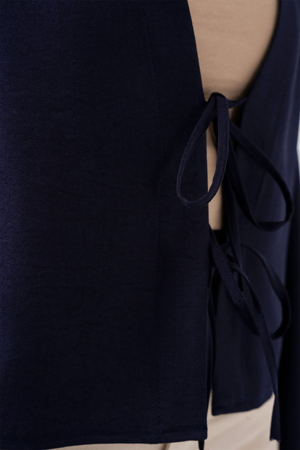 Image of Önü Bağlamalı Keten Kimono 960 - Lacivert