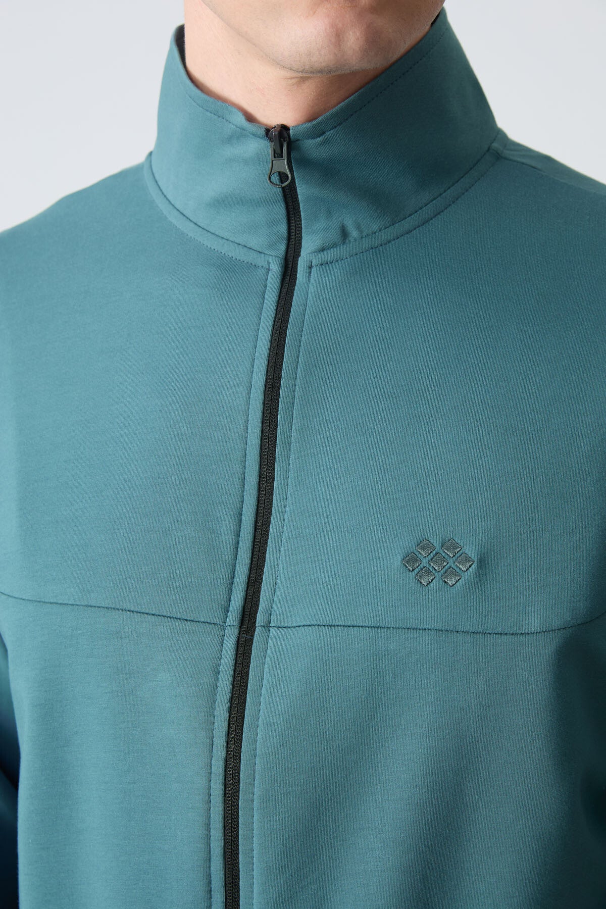 Image of Orman Yeşili Pamuklu Kalın Yumuşak Dokulu Comfort  Fit Basic Erkek Eşofman Takım - 85260