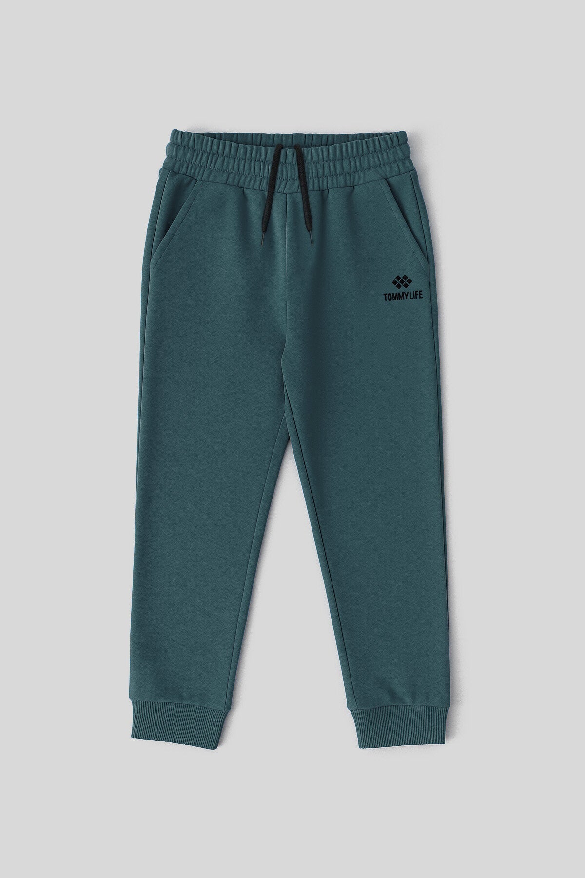 Image of Forest Green Standard Fit Slim Boys' Sweatpants with Cuffs - 11062